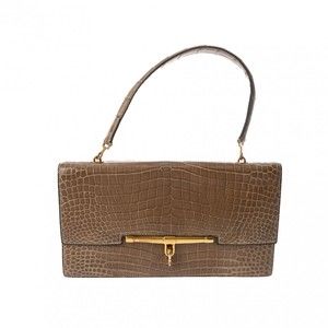 Hermes Crocodile Handbag Khaki Beige